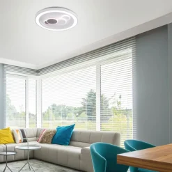 Paul Neuhaus LED plafondlamp Eliza, wit, metaal, Ø 60 cm