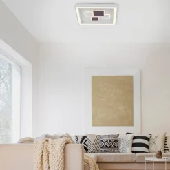 Paul Neuhaus LED plafondlamp Eliza, wit, metaal, 48x48 cm