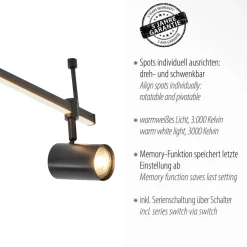 Paul Neuhaus LED plafondspot Barik, 188 cm, verstelbaar