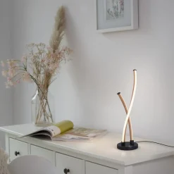 Paul Neuhaus LED tafellamp Polina, goud, metaal, dimbaar