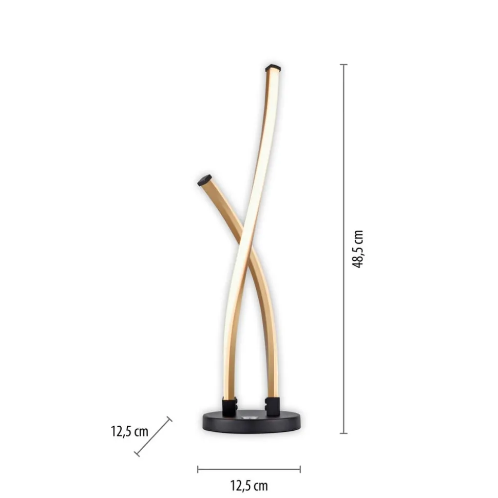 Paul Neuhaus LED tafellamp Polina, goud, metaal, dimbaar