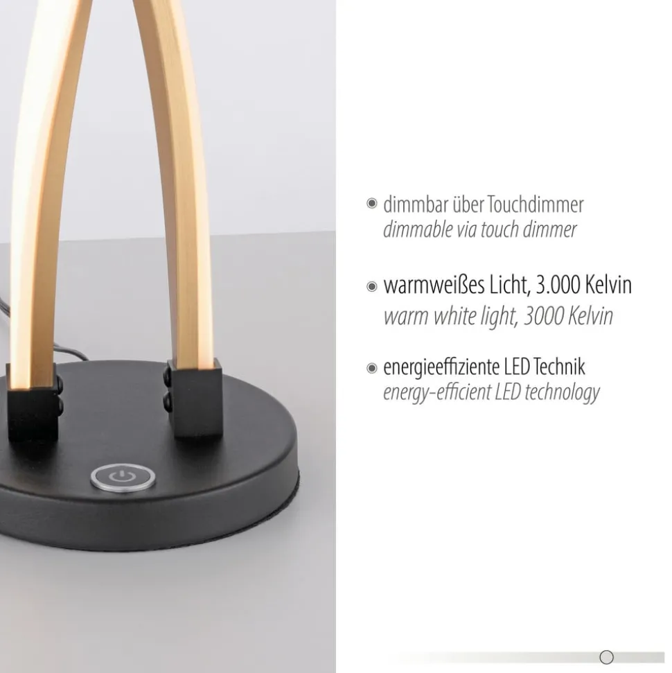 Paul Neuhaus LED tafellamp Polina, goud, metaal, dimbaar