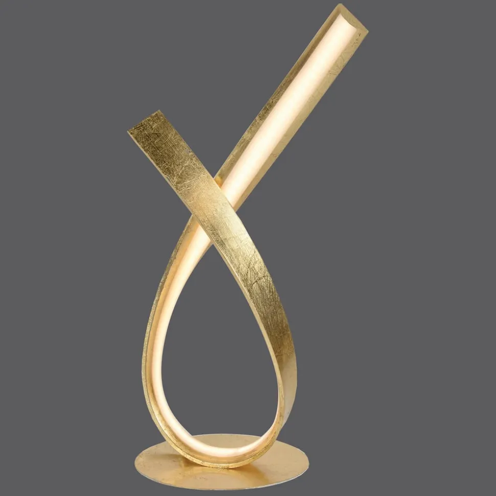 Paul Neuhaus LED tafellamp Linda, goud, metaal, dimbaar