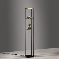 Paul Neuhaus LED vloerlamp Contura, zwart, metaal, 140cm