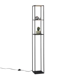 Paul Neuhaus LED vloerlamp Contura, zwart, metaal, 140cm