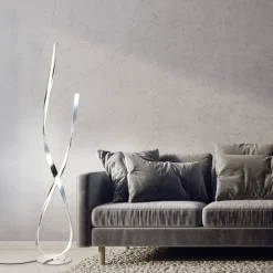 Paul Neuhaus LED vloerlamp Linda, chroom, metaal, dimbaar