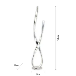 Paul Neuhaus LED vloerlamp Linda, chroom, metaal, dimbaar