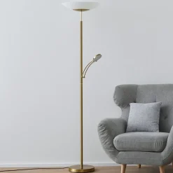 Paul Neuhaus LED vloerlamp Alfred, messingkleurig, dimbaar