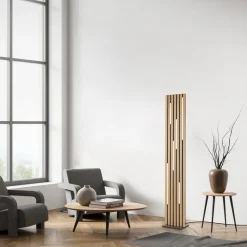 Paul Neuhaus LED vloerlamp Q-Acoustic hout hoogte 162 cm