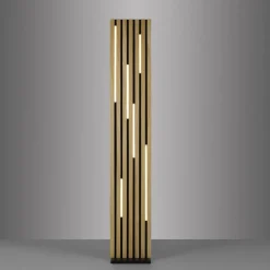 Paul Neuhaus LED vloerlamp Q-Acoustic hout hoogte 162 cm