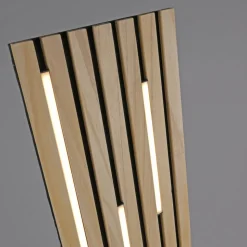 Paul Neuhaus LED vloerlamp Q-Acoustic hout hoogte 162 cm