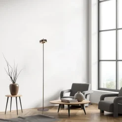 Paul Neuhaus LED vloerlamp Q-Rotate donkerbruin 140 cm