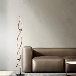 Paul Neuhaus LED vloerlamp Polina, goud, metaal, dimbaar