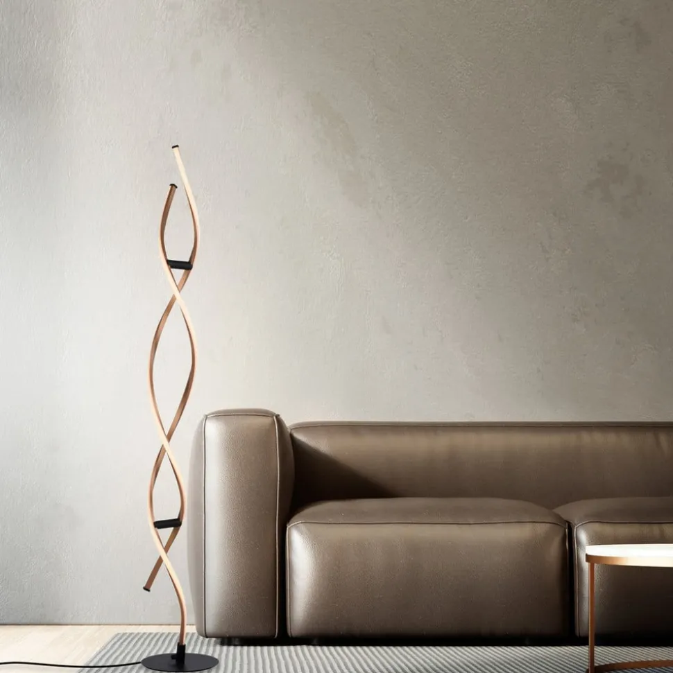 Paul Neuhaus LED vloerlamp Polina, goud, metaal, dimbaar