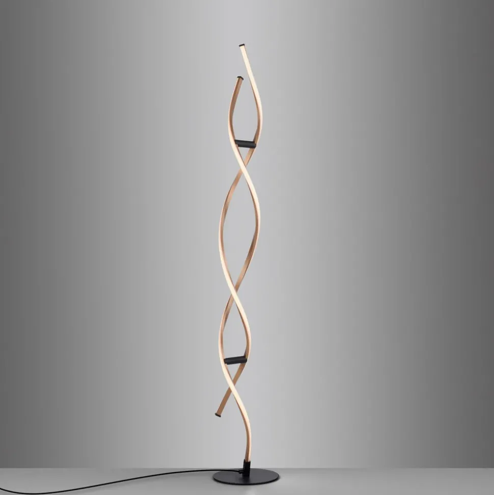 Paul Neuhaus LED vloerlamp Polina, goud, metaal, dimbaar