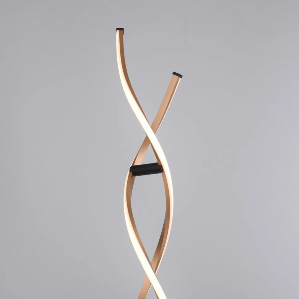 Paul Neuhaus LED vloerlamp Polina, goud, metaal, dimbaar