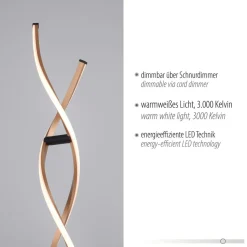 Paul Neuhaus LED vloerlamp Polina, goud, metaal, dimbaar