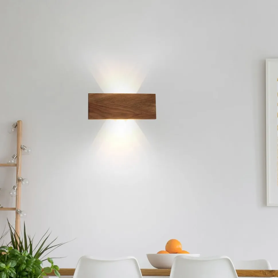 Paul Neuhaus Palma LED wandlamp hout 32 cm