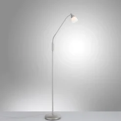 Paul Neuhaus Pino vloerlamp, zilver, 163 cm, dimbaar, G9