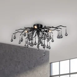 Paul Neuhaus plafondlamp Icicle, 4-lamps, zwart