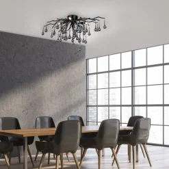 Paul Neuhaus plafondlamp Icicle, 4-lamps, zwart