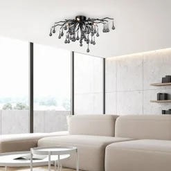 Paul Neuhaus plafondlamp Icicle, 4-lamps, zwart