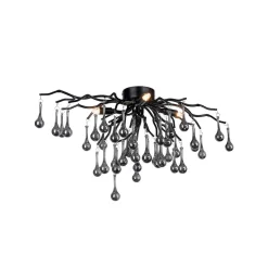 Paul Neuhaus plafondlamp Icicle, 4-lamps, zwart