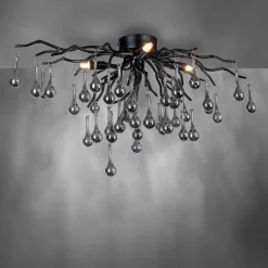 Paul Neuhaus plafondlamp Icicle, 4-lamps, zwart