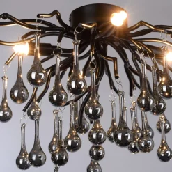 Paul Neuhaus plafondlamp Icicle, 4-lamps, zwart