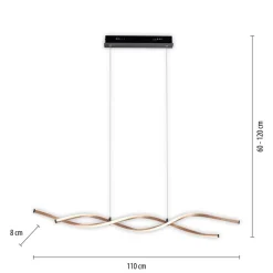 Paul Neuhaus Polina LED hanglamp, goud, metaal, dimbaar