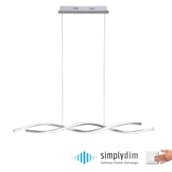 Paul Neuhaus Polina LED hanglamp, zilver, metaal, dimbaar