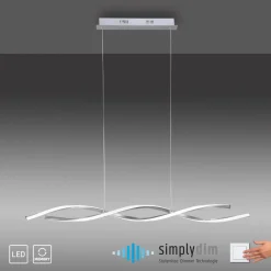 Paul Neuhaus Polina LED hanglamp, zilver, metaal, dimbaar