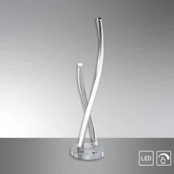 Paul Neuhaus Polina LED tafellamp, zilver, metaal, dimbaar