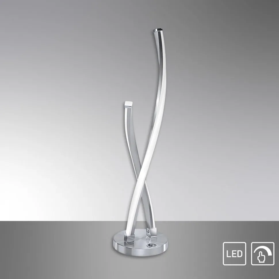 Paul Neuhaus Polina LED tafellamp, zilver, metaal, dimbaar