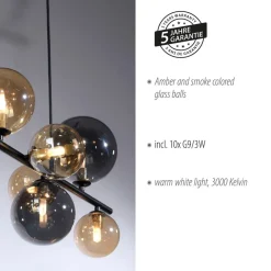 Paul Neuhaus Popsicle hanglamp, glas, 85 cm lang, G9