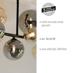 Paul Neuhaus Popsicle plafondlamp, glas, 85 cm lang, G9