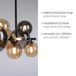 Paul Neuhaus Popsicle plafondlamp, glas, 85 cm lang, G9