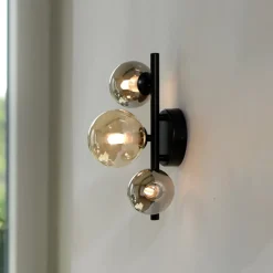 Paul Neuhaus Popsicle wandlamp, zwart, glas, 29 cm, G9