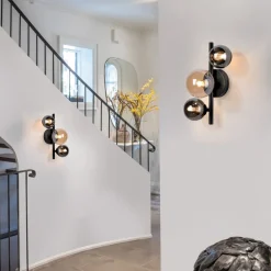 Paul Neuhaus Popsicle wandlamp, zwart, glas, 29 cm, G9