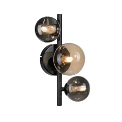 Paul Neuhaus Popsicle wandlamp, zwart, glas, 29 cm, G9