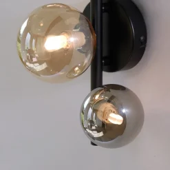 Paul Neuhaus Popsicle wandlamp, zwart, glas, 29 cm, G9