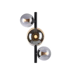 Paul Neuhaus Popsicle wandlamp, zwart, glas, 29 cm, G9