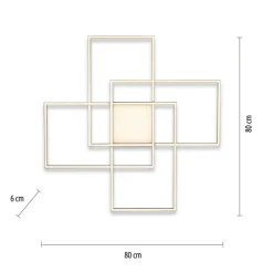 Paul Neuhaus Q-ASMIN LED plafondlamp, 80 x 80 cm