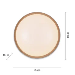 Paul Neuhaus Q-EMILIA LED plafondlamp, grijs/hout