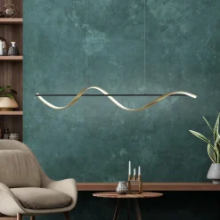 Paul Neuhaus Q-Swing hanglamp, antraciet/messing