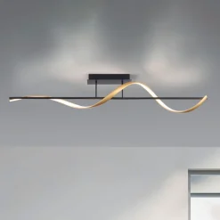 Paul Neuhaus Q-Swing plafondlamp antraciet/messing