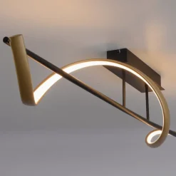 Paul Neuhaus Q-Swing plafondlamp antraciet/messing