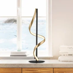 Paul Neuhaus Q-Swing tafellamp, antraciet/messing