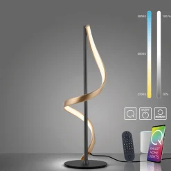 Paul Neuhaus Q-Swing tafellamp, antraciet/messing