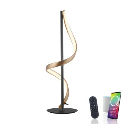 Paul Neuhaus Q-Swing tafellamp, antraciet/messing